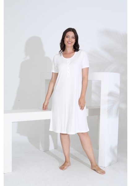 Bambu Kısa Kol Hamile Lohusa Gecelik Elbise 30280-30283 fiyatları