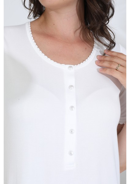 Bambu Kısa Kol Hamile Lohusa Gecelik Elbise 30280-30283 fırsatları