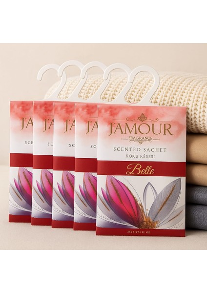 Belle Askılı Dolap ve Çekmece Kokusu 5'lü Paket. Kalıcı Parfüm Etkisi