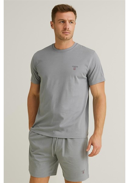 Gantt Şort+T-Shirt Takım Gri