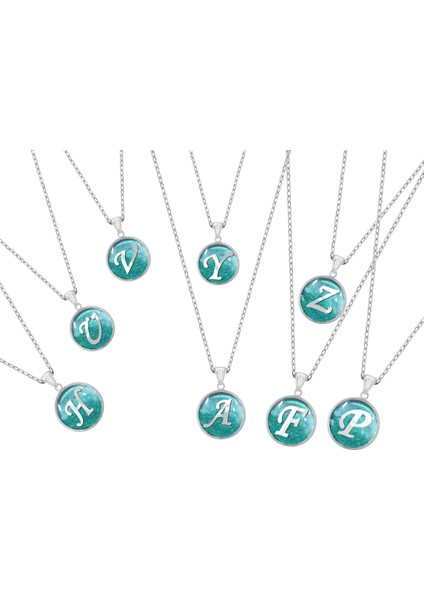 Isminize Özel Baş Harf Gümüş Kolye 925 Ayar Beyaz Renk fırsatları