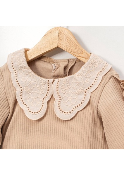 Dantel Bebe Yaka Fırfırlı 2ip Kız Çocuk Uzun Kollu Sweatshirt - %100 Pamuklu fiyatları