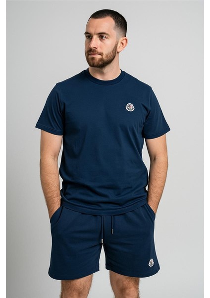 Monc Şortlu Takım Clasic Düz Navy Blue