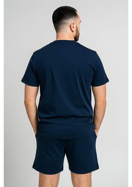 Monc Şortlu Takım Clasic Düz Navy Blue modelleri