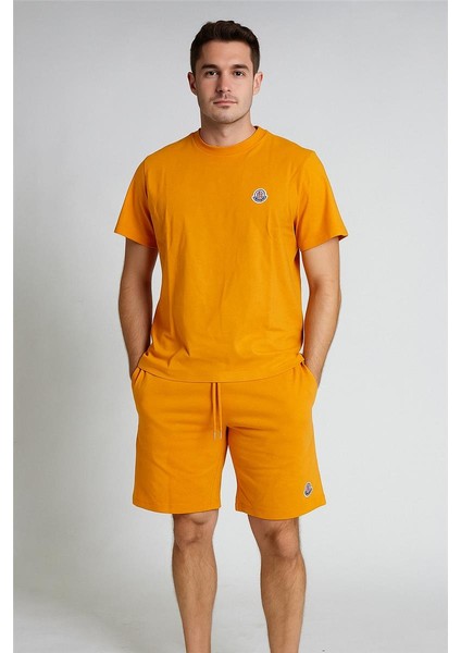 Monc Şortlu Takım Clasic Düz Turuncu
