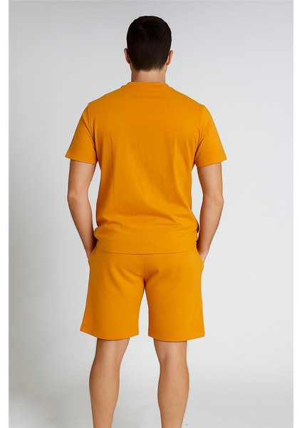 Monc Şortlu Takım Clasic Düz Turuncu modelleri