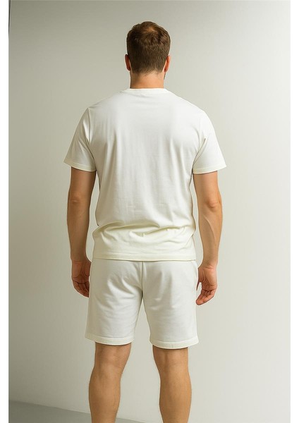 Monc Şortlu Takım Clasic Düz Beyaz modelleri
