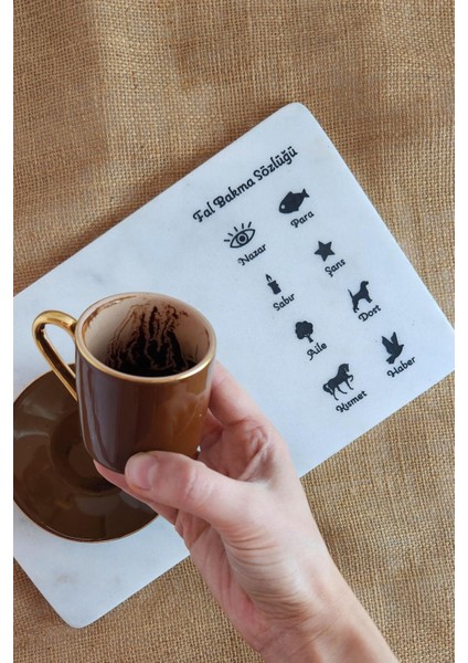 Şık Mermer Türk Kahvesi Tepsisi, Işlemeli, Sunum ve Keyifli Anlar Için Ideal fiyatları