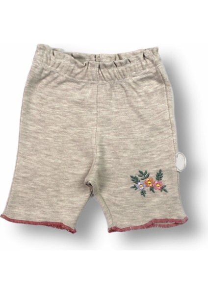 3-6 6-9 9-12 Ay Melek Kız Nakışlı Bandanalı Kısa Kollu Sweatli Şortlu 3lü Kız Bebek Takımı Nar Çiçeği modelleri