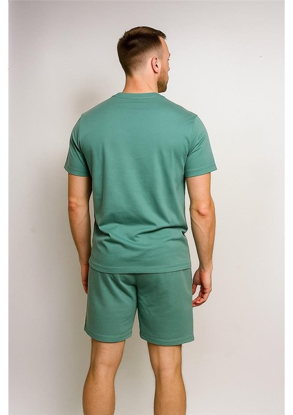 Polo Şortlu Takım Clasic Düz Su Yeşili modelleri