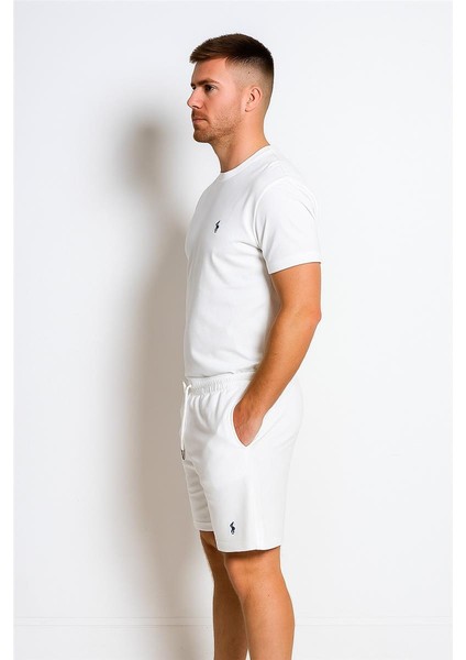 Polo Şortlu Takım Clasic Düz Beyaz modelleri