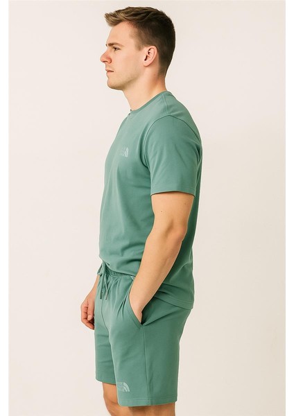 Thenortface Şort + T-Shirt Takım Yeşil modelleri