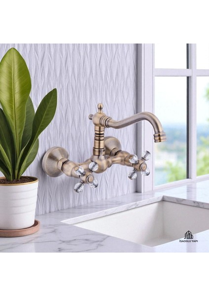 Antik Gold Duvardan Rustik Batarya Mutfak ve Banyo Uyumlu Özel Seri Eskitme Renk fiyatları