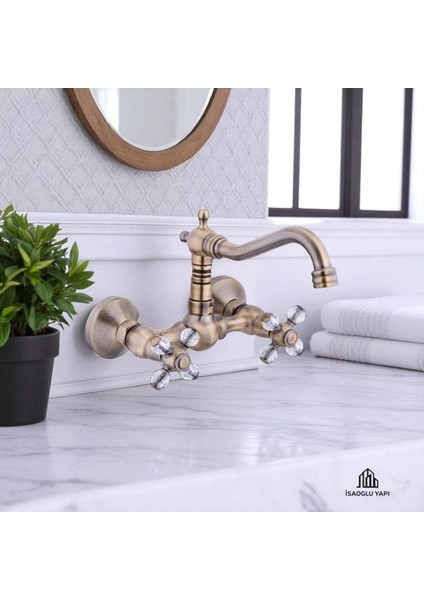 Antik Gold Duvardan Rustik Batarya Mutfak ve Banyo Uyumlu Özel Seri Eskitme Renk modelleri