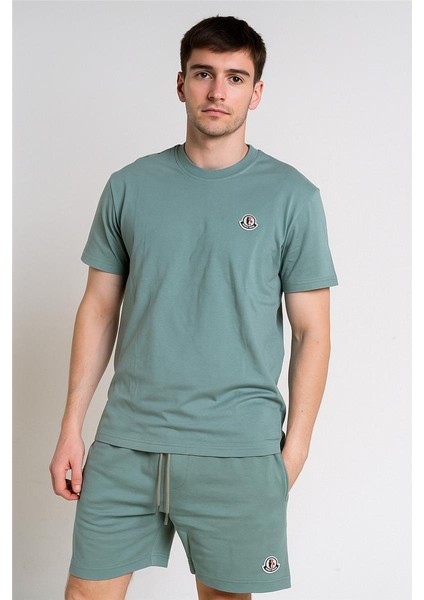Monc Şortlu Takım Clasic Düz Pastel Yeşili