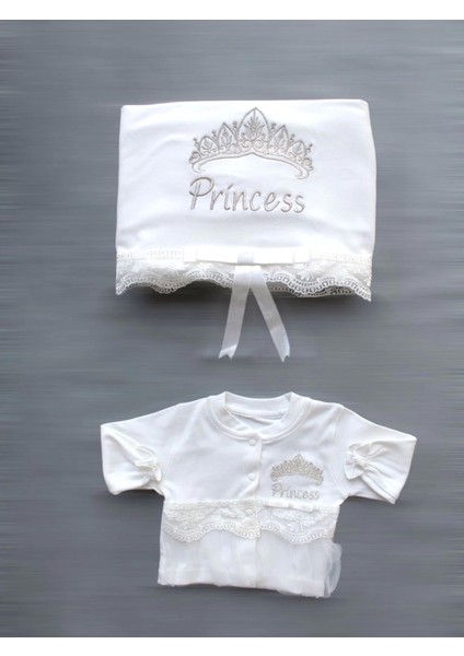 Taçlı Prensesim Nakışlı 10LU Zıbın Takımı Hastane Çıkışı Ekru fırsatları