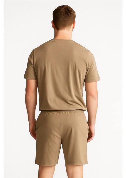 Polo Şortlu Takım Clasic Düz Bej modelleri