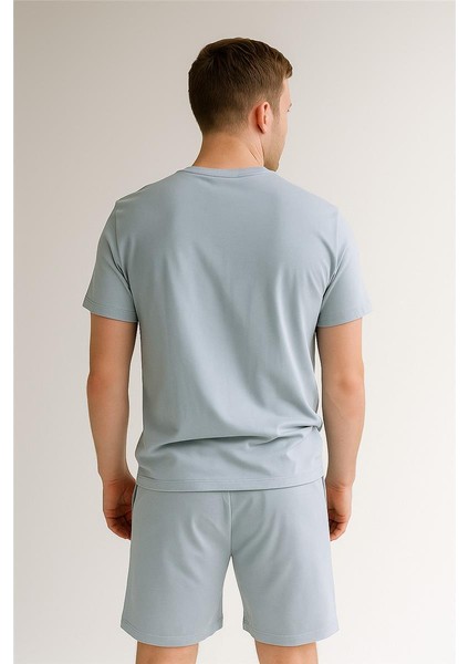 Polo Şortlu Takım Clasic Düz Buz Mavisi modelleri