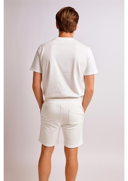 Lacco Şortlu Takım Clasic Düz Beyaz modelleri