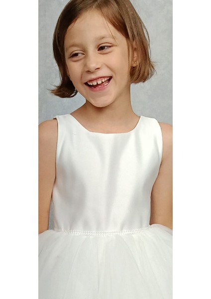 Kız Çocuk Abiye Elbise Ada, Beyaz Bel Incili,tütü Elbise fiyatları