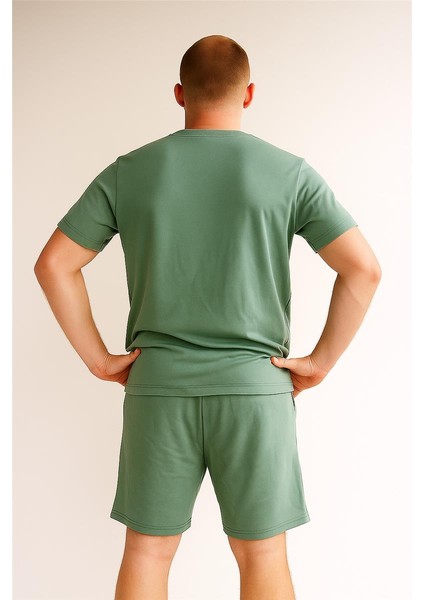Lacco Şortlu Takım Clasic Düz Yeşil modelleri
