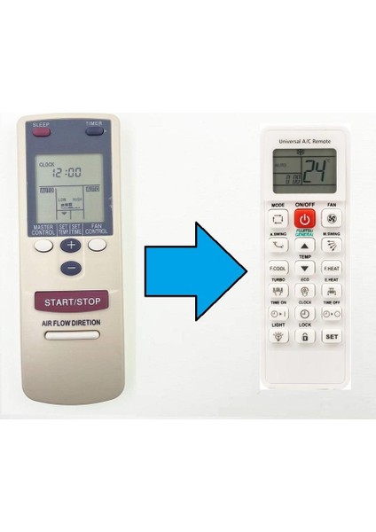 Fujitsu Ar-Ab8 AR-AB35 Ar-Bb9 Ile Uyumlu Klima Kumandası