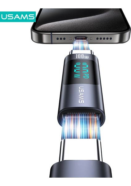 SJ682 100W Type-C Hızlı Şarj Dönüştürücüsü – Dijital Ekranlı