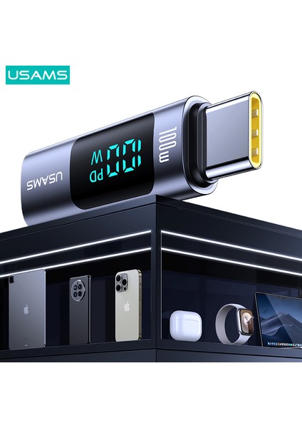 SJ682 100W Type-C Hızlı Şarj Dönüştürücüsü – Dijital Ekranlı