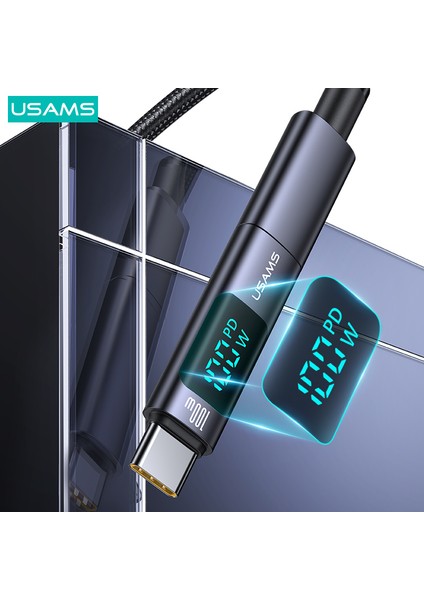 SJ682 100W Type-C Hızlı Şarj Dönüştürücüsü – Dijital Ekranlı