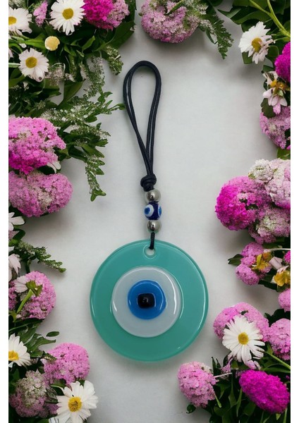 El Yapımı Yeşil Cam Nazar Boncuğu Duvar Dekoru 7 Cm, Şık ve Doğal Tasarım fırsatları