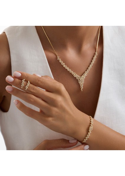 Yıldız Seli Sarı Altın Takı Seti