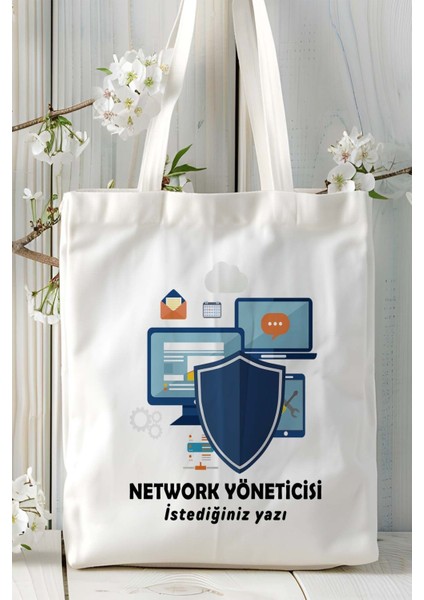 Network Yöneticisi Baskılı Bez Omuz Çantası Kişiye Özel Model 11