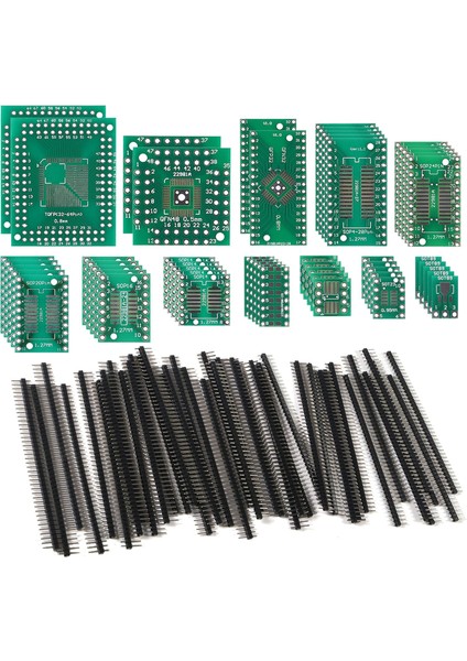 51 Adet 12 Tip Smd Dıp Adaptörü Pcb Proto Kurulu Plaka Dönüştürücü Sop Sot 0402/0603/0805 Tqfp Qfn + 40 Adet 2.54MM Erkek 40 Pin (Yurt Dışından)