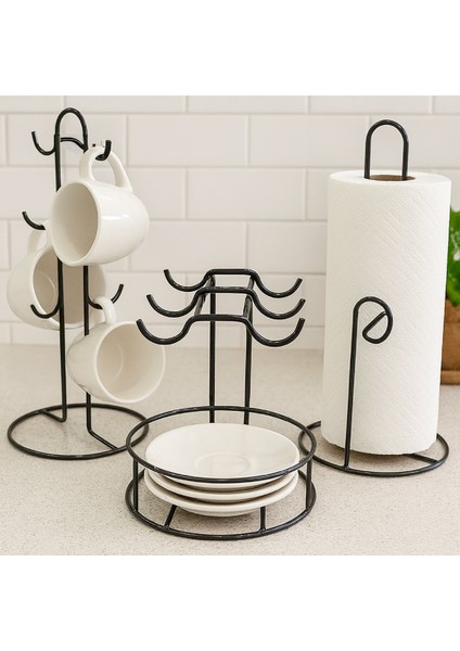 Elmas Metal Tezgah Üstü Mutfak Seti | Fincanlık & Kağıt Havluluk & Tabaklı Fincanlık modelleri