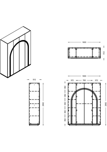 Gardırop, Hira Atlantik 4 Kapaklı Aynalı Dolap indirimleri