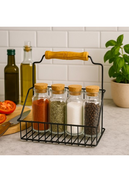 Ahşap Saplı Siyah Metal Tel Sepet – Çok Amaçlı Dekoratif Organizer modelleri