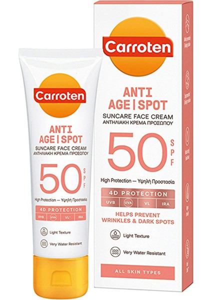 Anti-Age & Spot Spf 50 Yüz Güneş Kremi – Leke Önleyici , 50 ml fiyatları