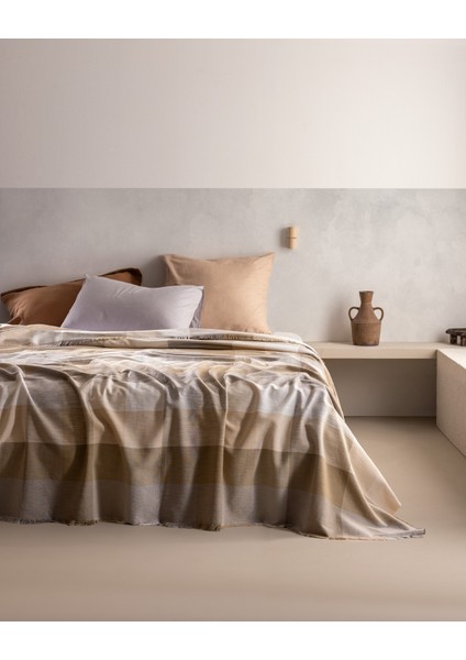 Grignols Çift Kişilik Pamuklu Yatak Örtüsü - Bej
