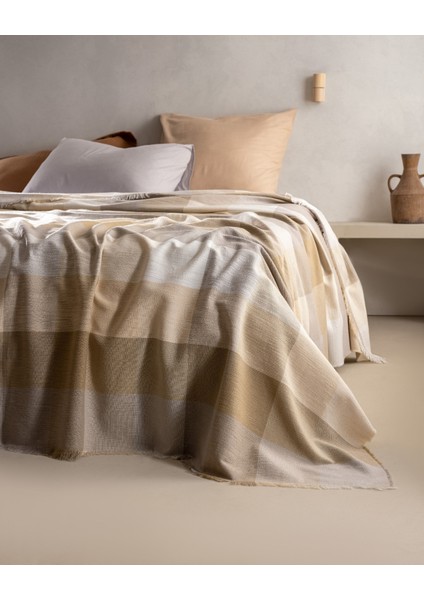 Grignols Çift Kişilik Pamuklu Yatak Örtüsü - Bej fiyatları