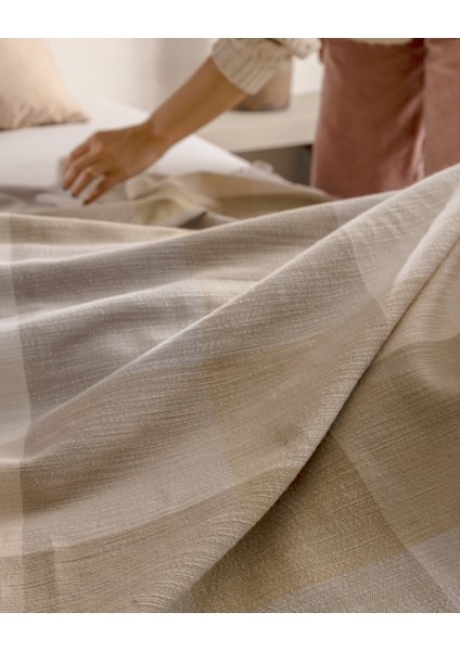Grignols Çift Kişilik Pamuklu Yatak Örtüsü - Bej fırsatları