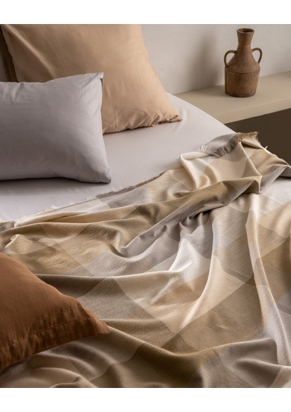 Grignols Çift Kişilik Pamuklu Yatak Örtüsü - Bej indirimleri