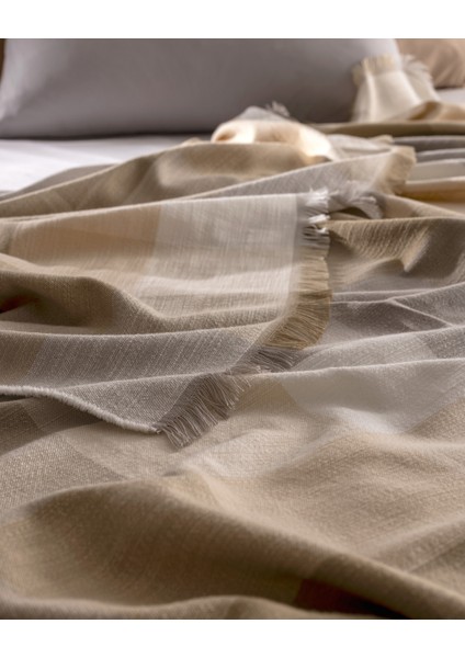 Grignols Çift Kişilik Pamuklu Yatak Örtüsü - Bej