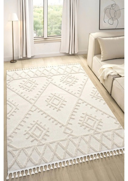 Krem Modern Dokuma Halı Yolluk Antre Oturma Odası Salon Mutfak Halısı fiyatları