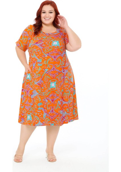 Kadın Büyük Beden Viskon Elbise modelleri