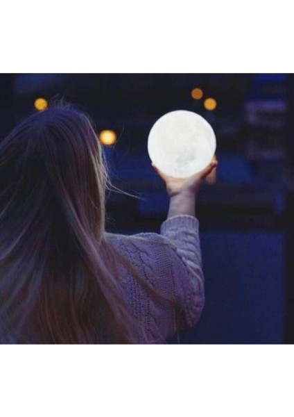 3D Ay Şekilli Dekoratif Küre LED Gece Lambası, Şık ve Kullanışlı Aydınlatma Ürünü