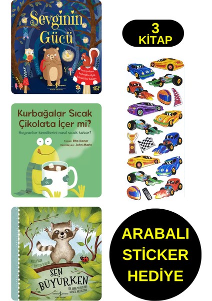 Arabalı Sticker Hediyeli - Okul Öncesi Resimli Kitaplar Masal - Sevginin Gücü - Kurbağalar Sıcak ..