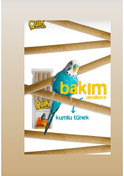Tırnak Gaga Uzamasını Önleyen Kumlu Kuş Tüneği 19 cm x 4 Adet