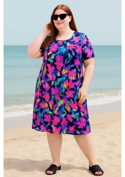 Kadın Büyük Beden Likralı Esnek ve Rahat Viskon Elbise modelleri