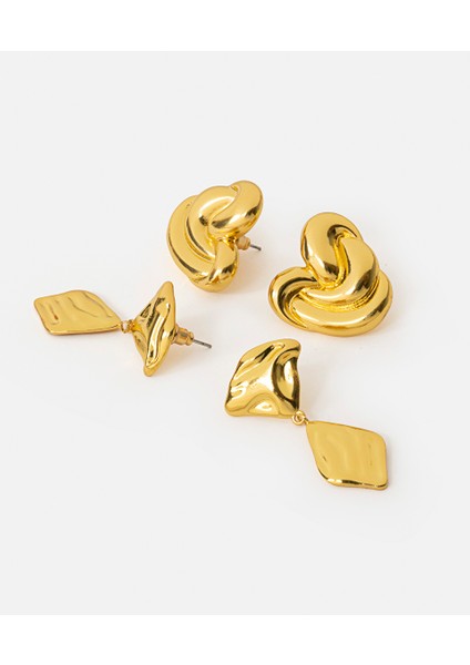 Dokulu Metal Küpe Seti IW6250068074265 fırsatları