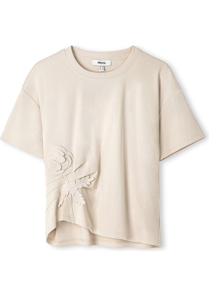 Çiçek Aplikeli Tişört IW6250070048082 indirimleri